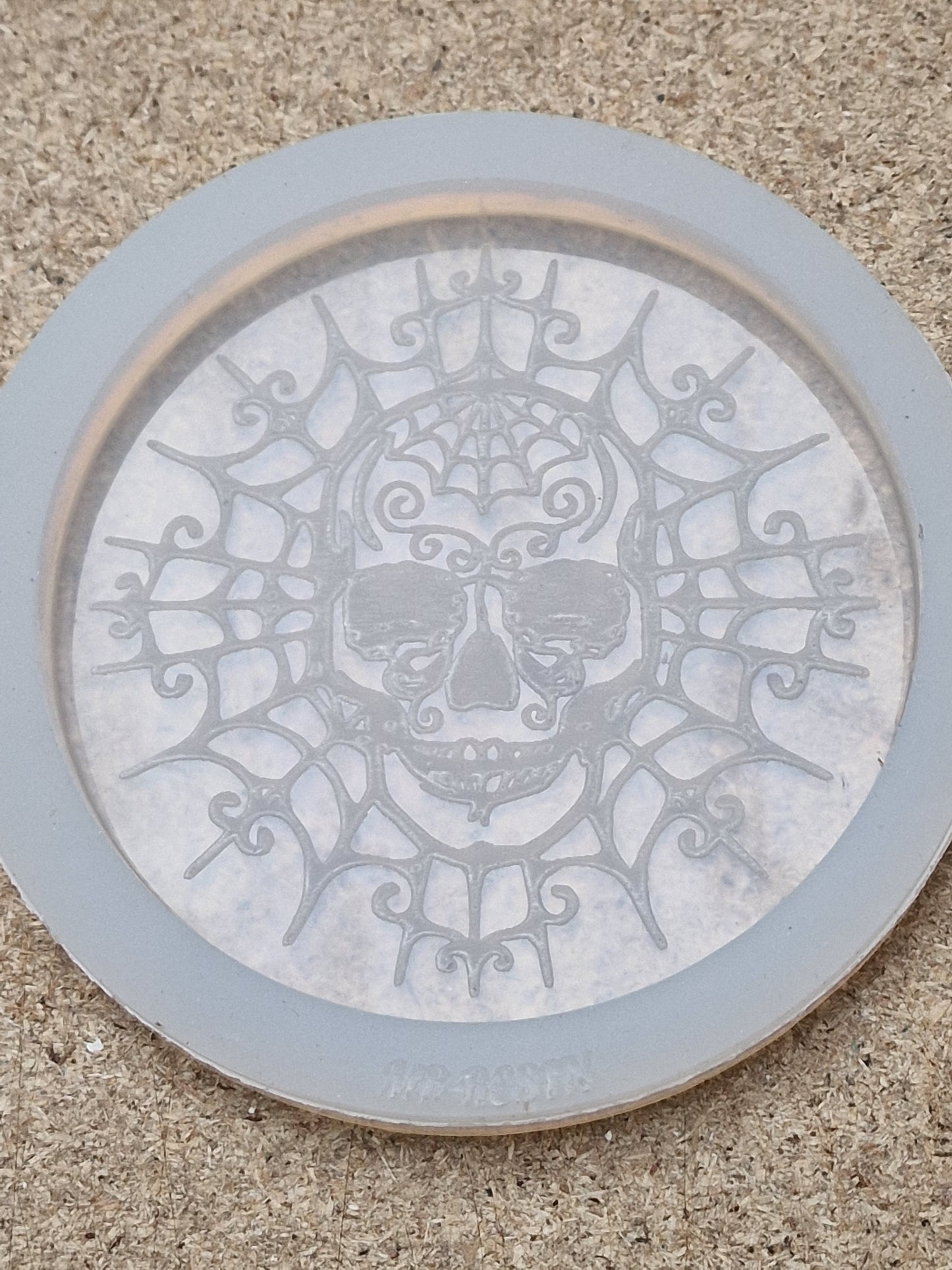 10cm/100mm Spider Web Skull Coaster Silicone Mould