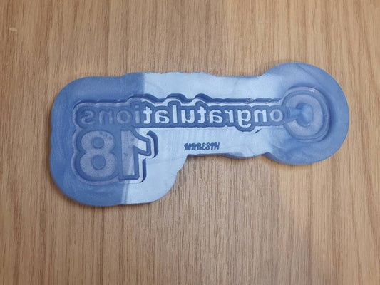 18th Birthday Congratulations Key Keyring Silicone Mould