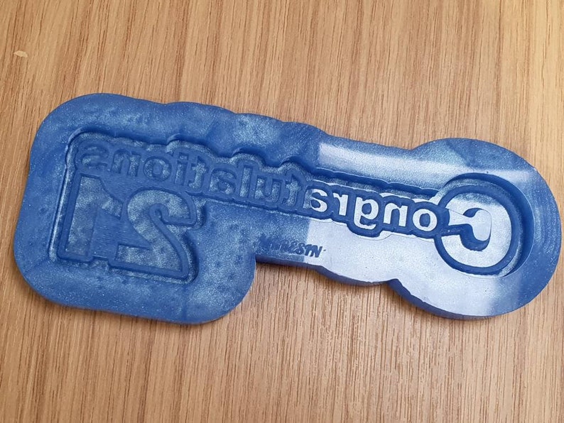 21st Birthday Congratulations Key Keyring Silicone Mould