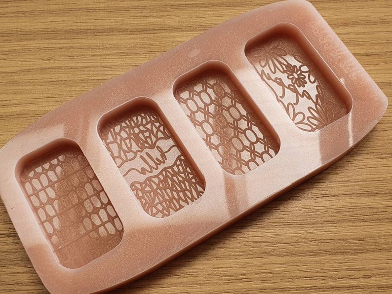 Patterned (Word) wax melt / keyring Silicone Mould - HB Style Size